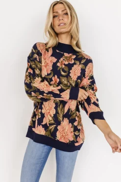 Baltic Born Polly Sweater | Navy Multi Floral