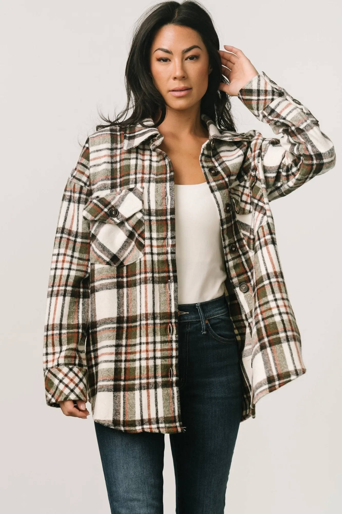 Baltic Born Polson Plaid Shacket | Ivory Multi