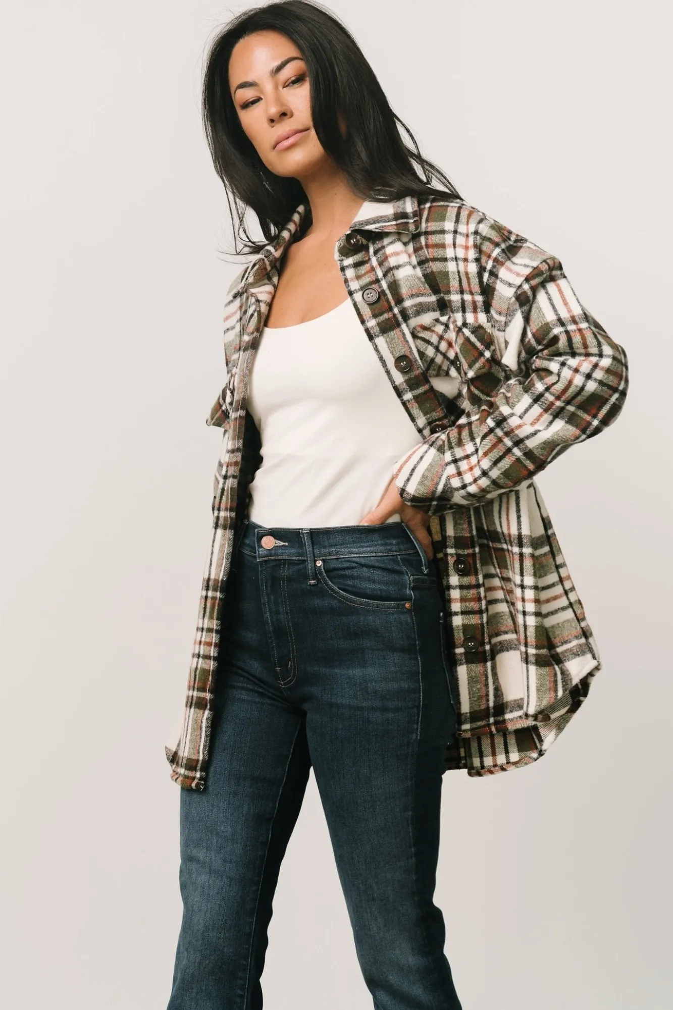Baltic Born Polson Plaid Shacket | Ivory Multi