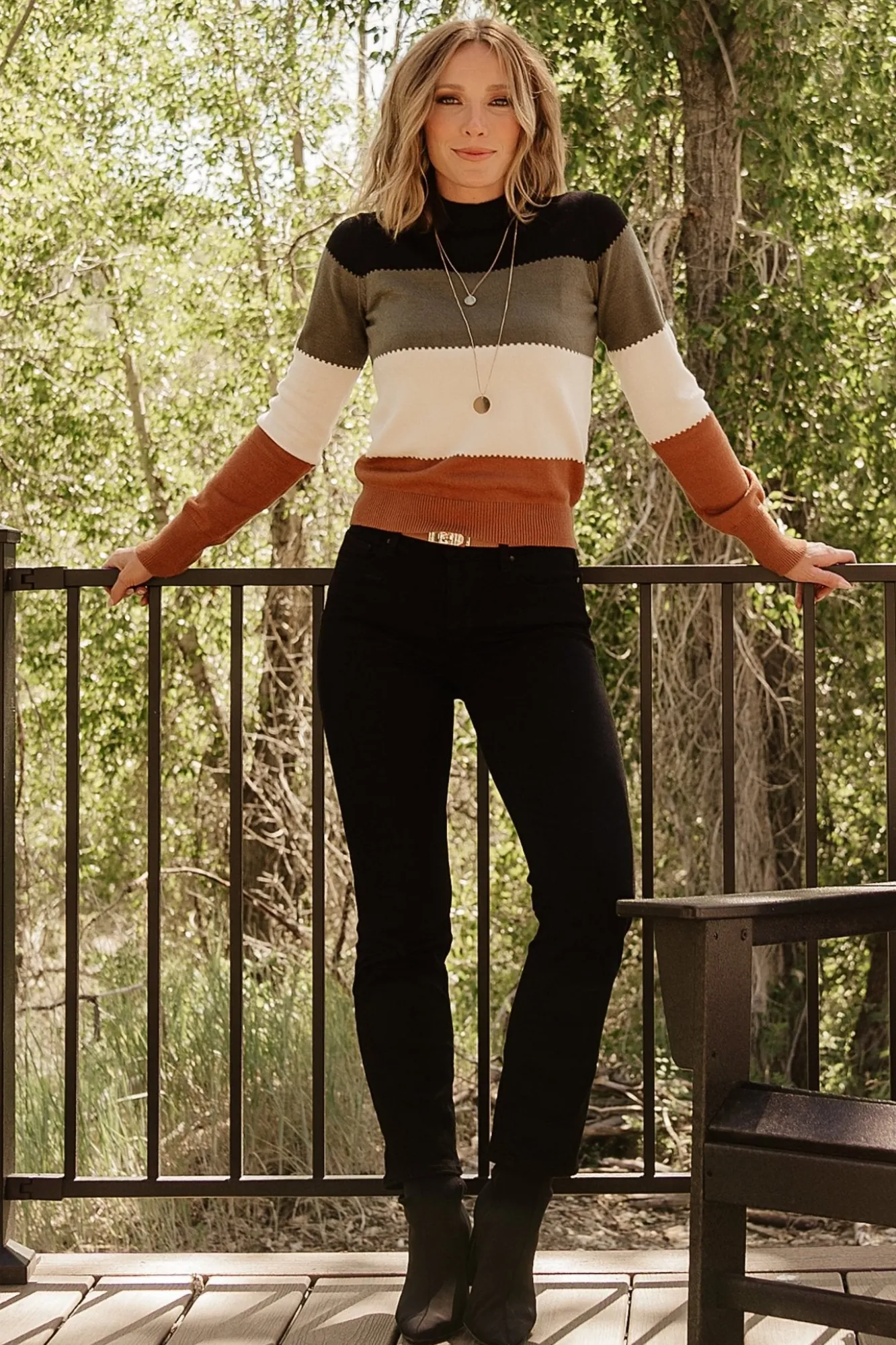 Baltic Born Porter Color Block Sweater | Black Multi