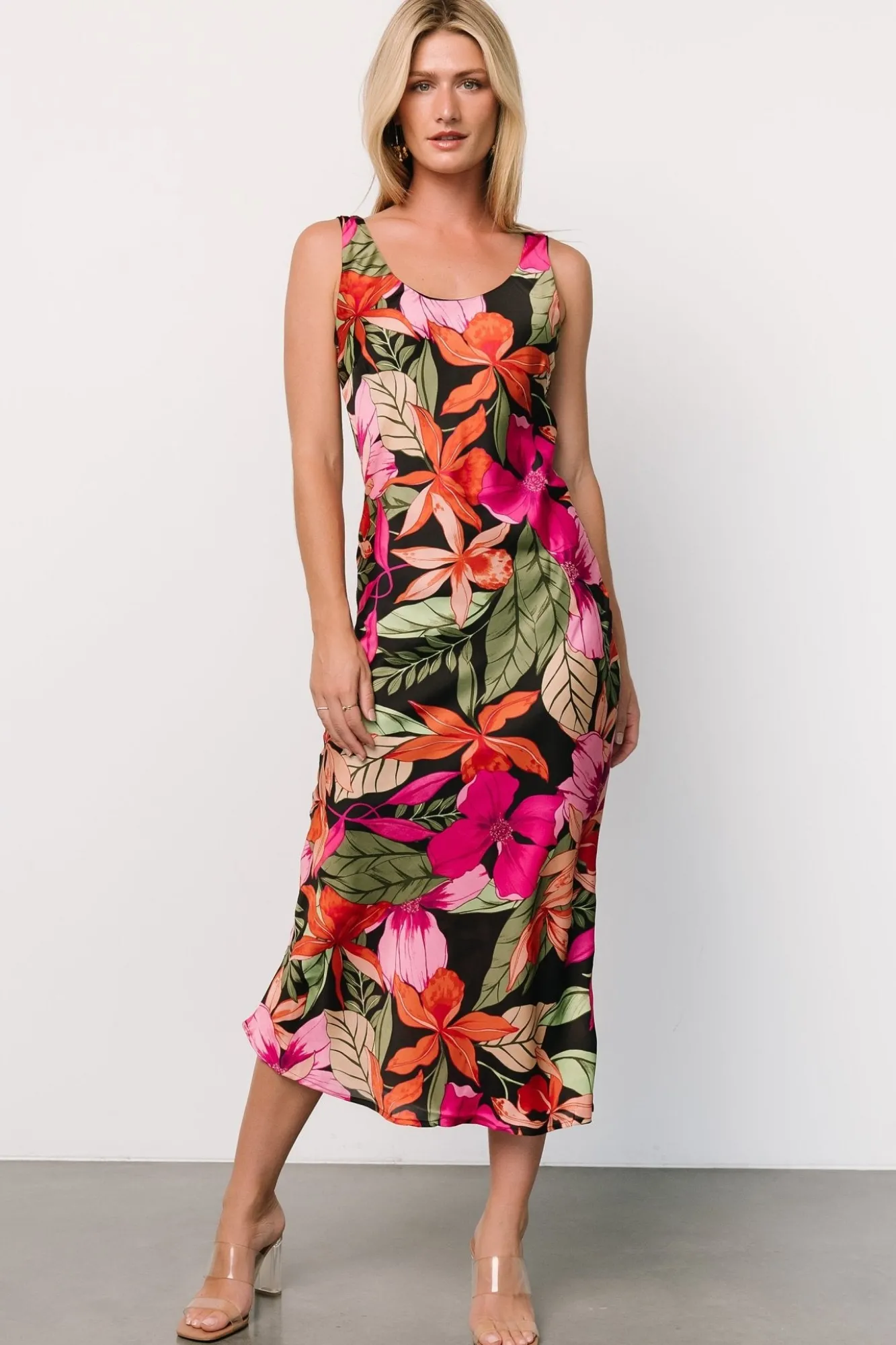 Baltic Born Positano Tank Midi Dress | Black Multi