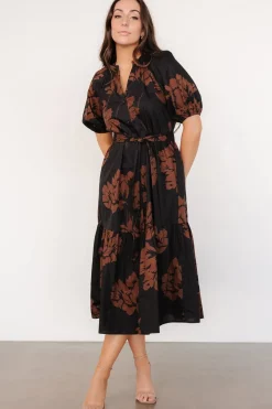 Baltic Born Prescott Midi Dress | Black + Brown Floral