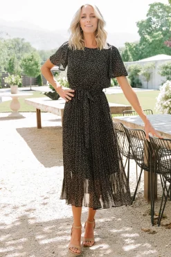 Baltic Born Prim Pleated Dress | Black Print