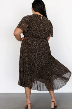 Baltic Born Prim Pleated Dress | Black Print