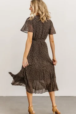 Baltic Born Prim Pleated Dress | Black Print