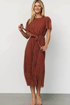 Baltic Born Prim Pleated Dress | Dark Rust