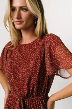 Baltic Born Prim Pleated Dress | Dark Rust