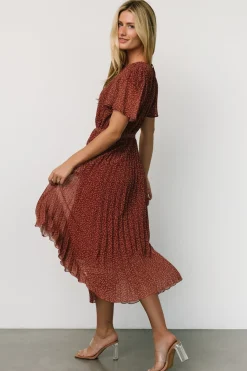 Baltic Born Prim Pleated Dress | Dark Rust