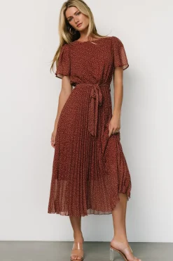 Baltic Born Prim Pleated Dress | Dark Rust