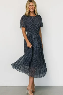 Baltic Born Prim Pleated Dress | Navy Print
