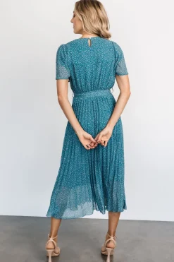 Baltic Born Prim Pleated Dress | Persian Blue Print