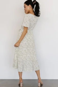 Baltic Born Prim Pleated Dress | Vintage Olive Print