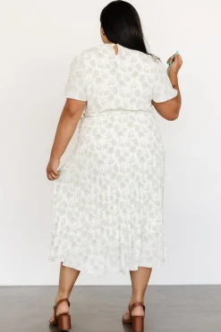 Baltic Born Prim Pleated Dress | Vintage Olive Print