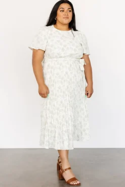 Baltic Born Prim Pleated Dress | Vintage Olive Print