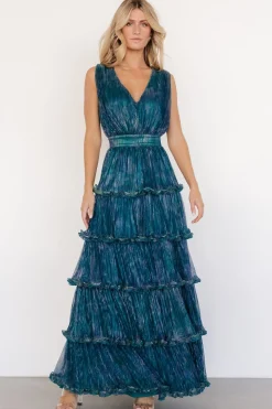 Baltic Born Quentin Shimmer Dress | Teal + Purple