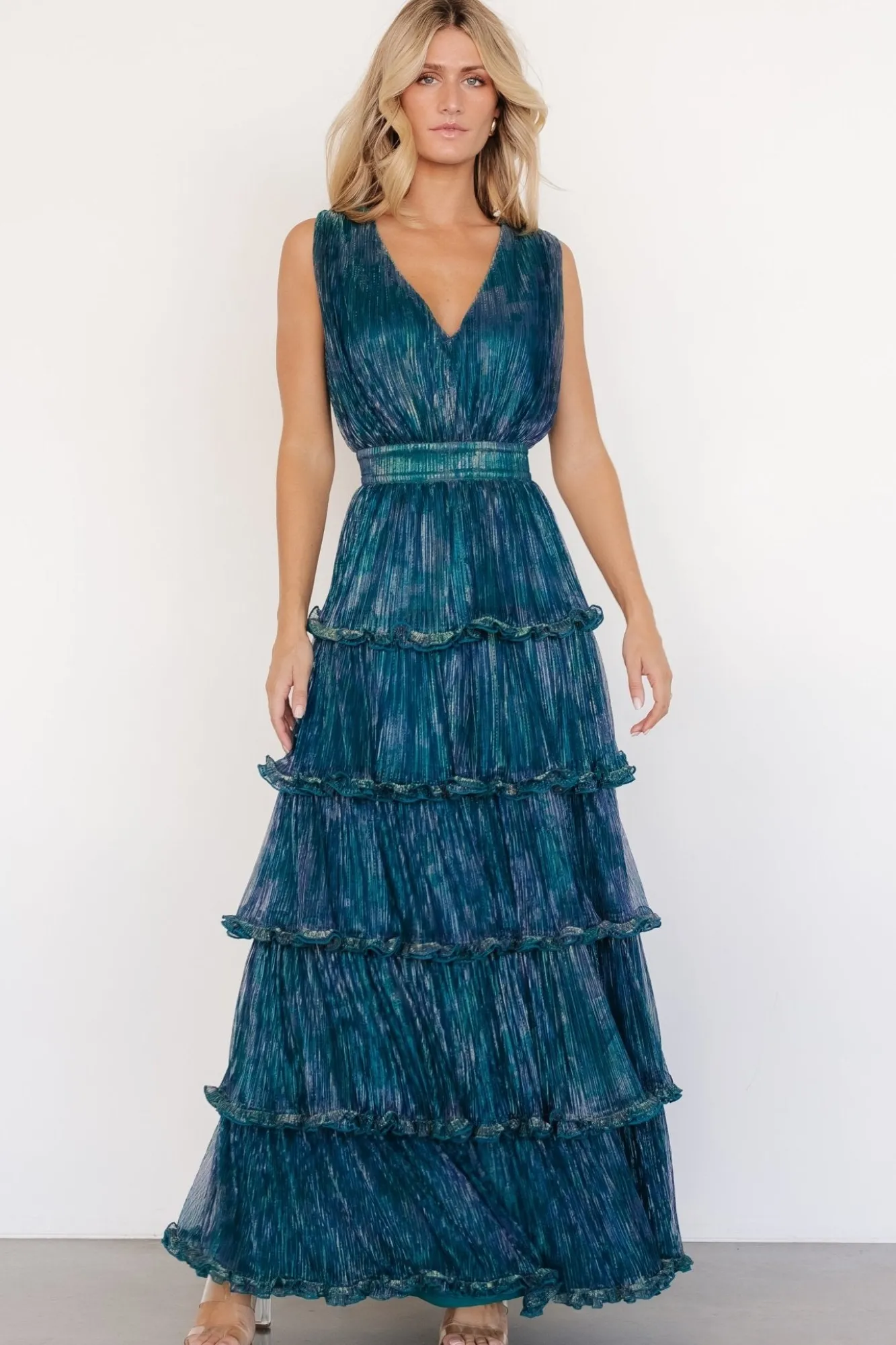 Baltic Born Quentin Shimmer Dress | Teal + Purple