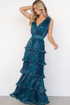 Baltic Born Quentin Shimmer Dress | Teal + Purple