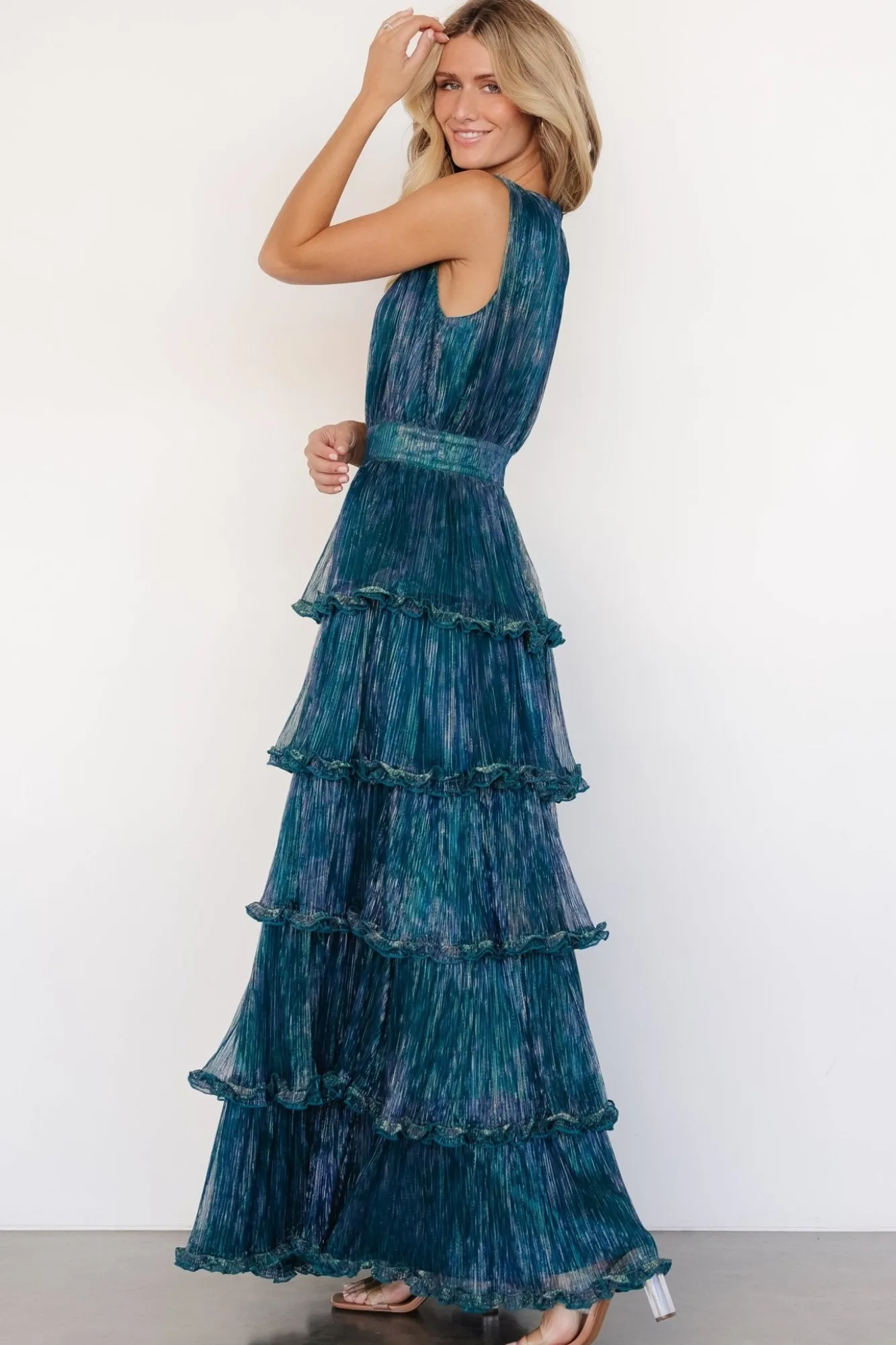 Baltic Born Quentin Shimmer Dress | Teal + Purple