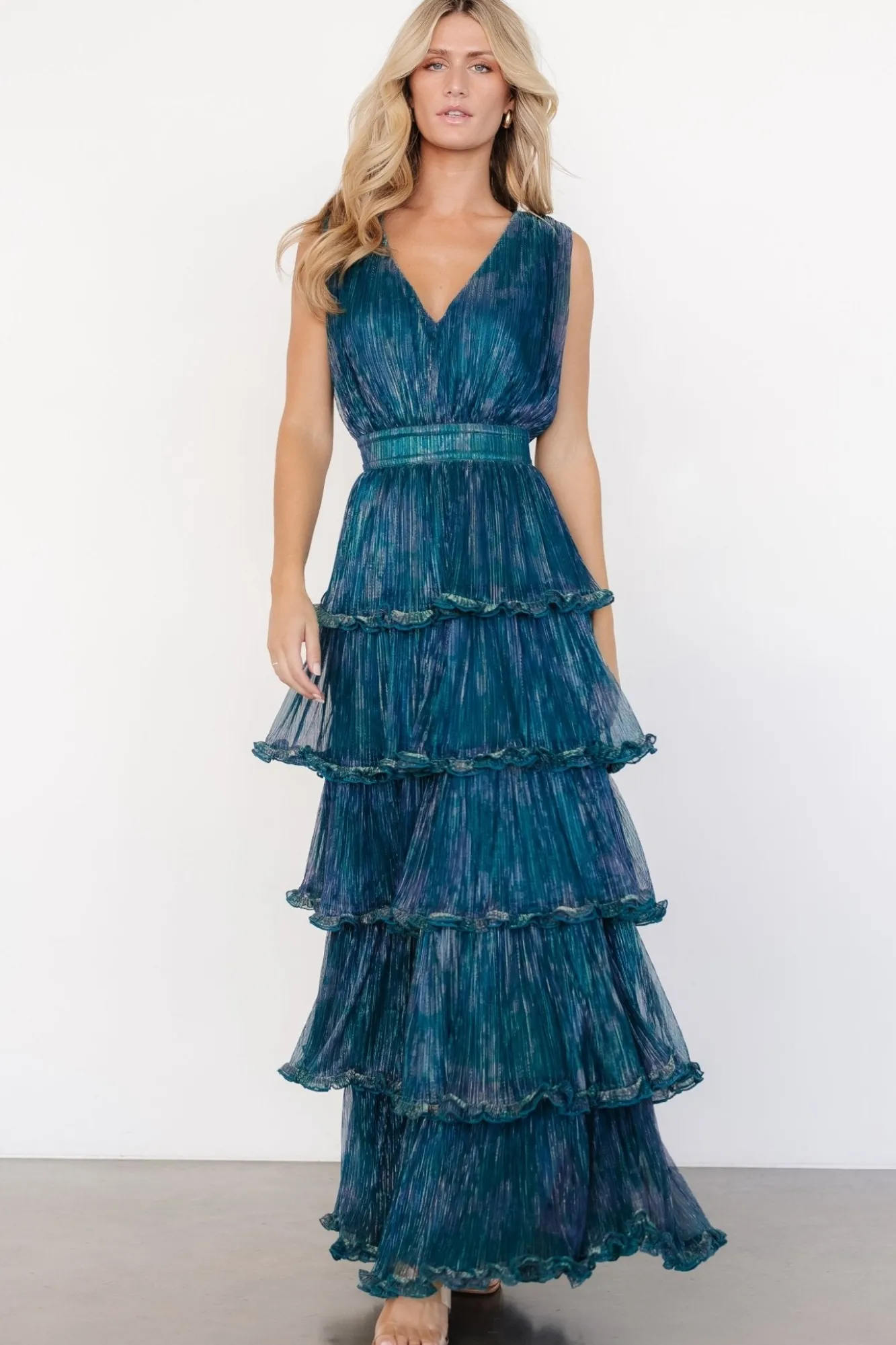 Baltic Born Quentin Shimmer Dress | Teal + Purple