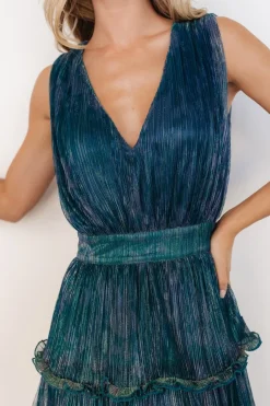 Baltic Born Quentin Shimmer Dress | Teal + Purple