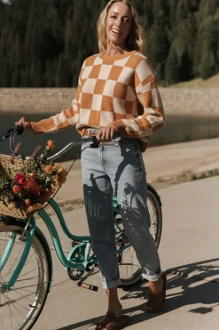 Baltic Born Quincy Checkered Sweater | Pumpkin Spice