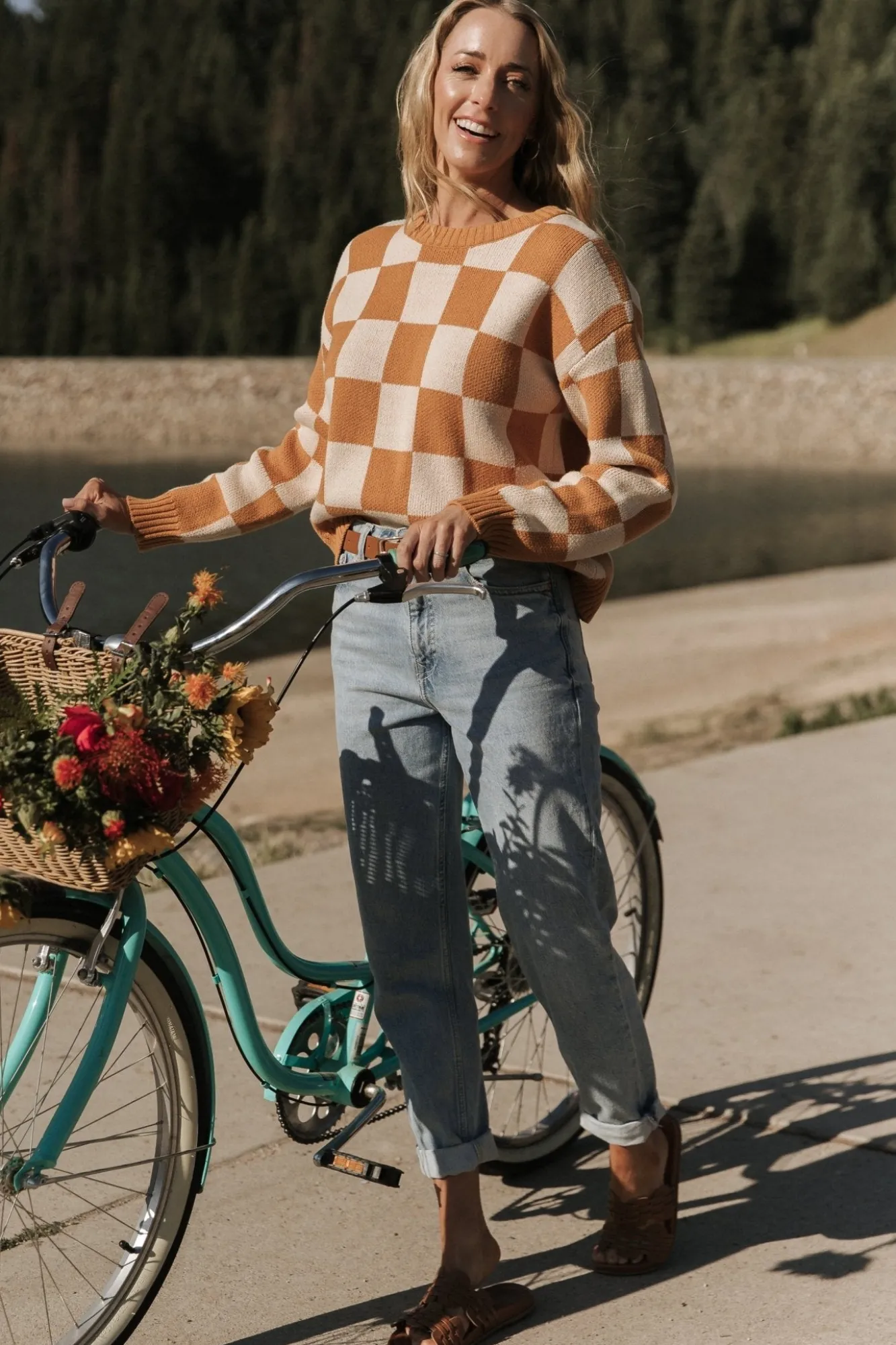 Baltic Born Quincy Checkered Sweater | Pumpkin Spice