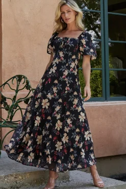 Baltic Born Raelynn Maxi Dress | Black Floral