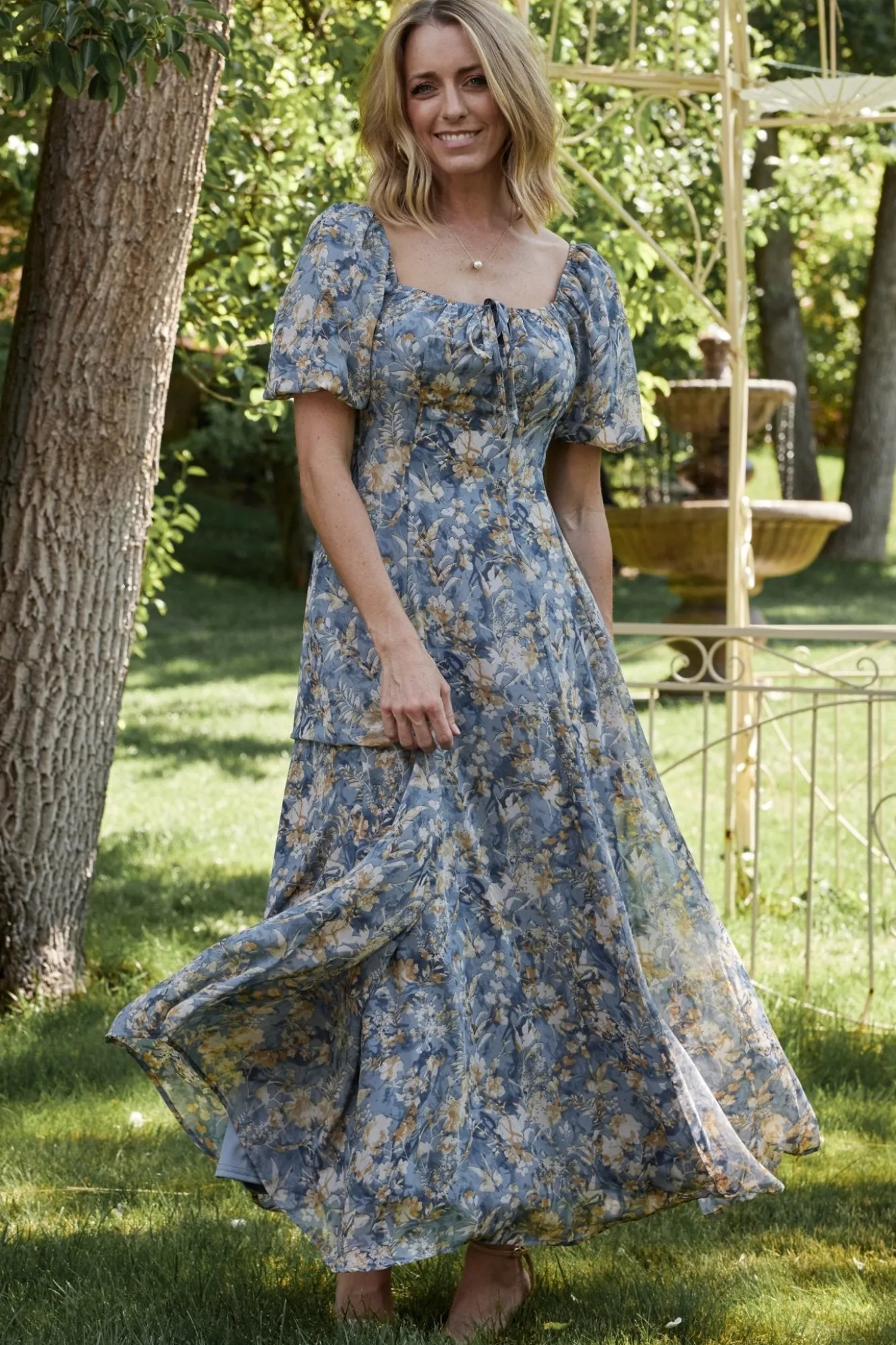 Baltic Born Raelynn Maxi Dress | Dusty Blue Floral