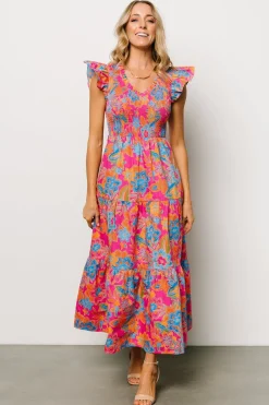 Baltic Born Ranchero Smocked Maxi Dress | Pink Multi