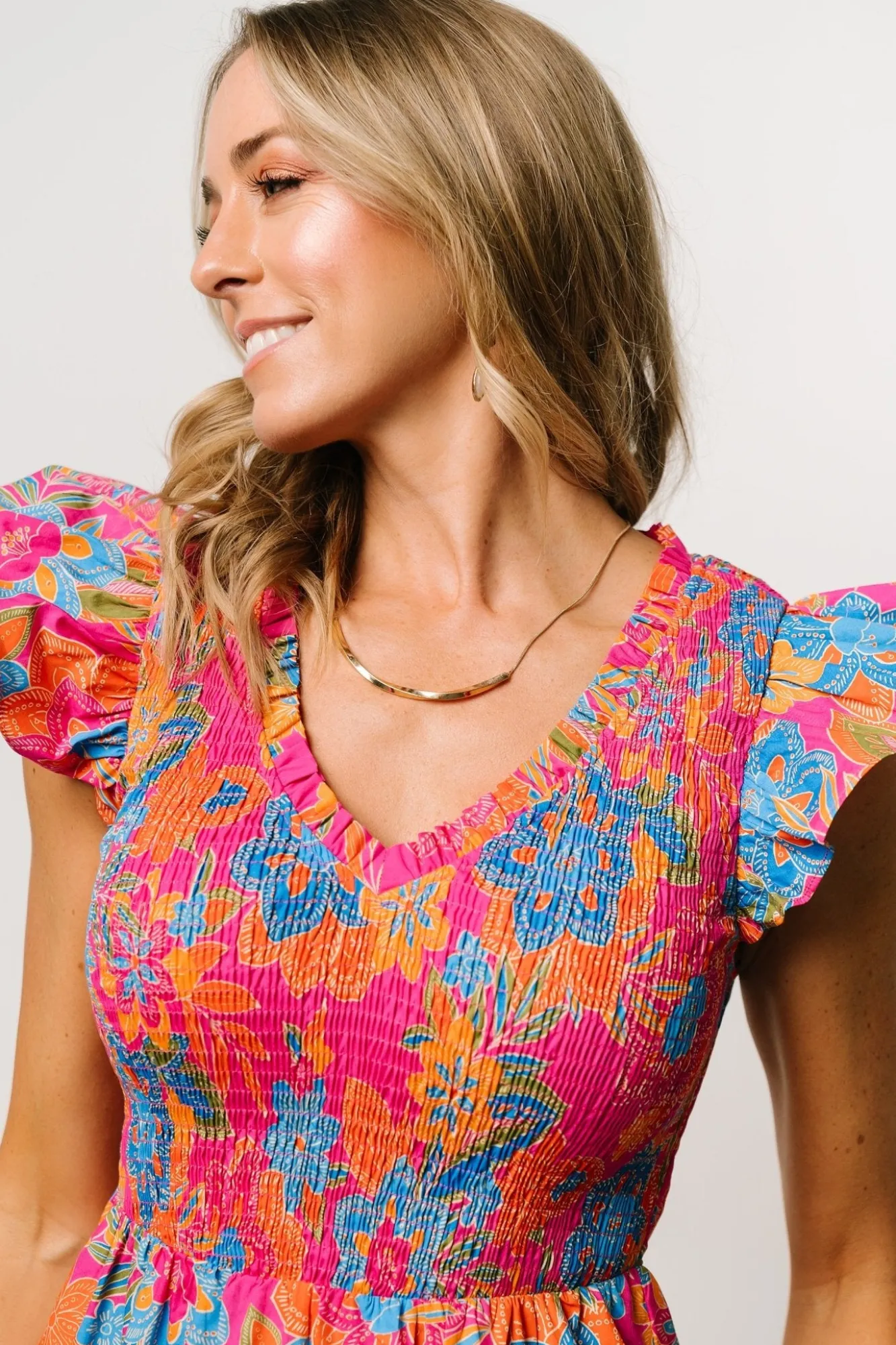Baltic Born Ranchero Smocked Maxi Dress | Pink Multi