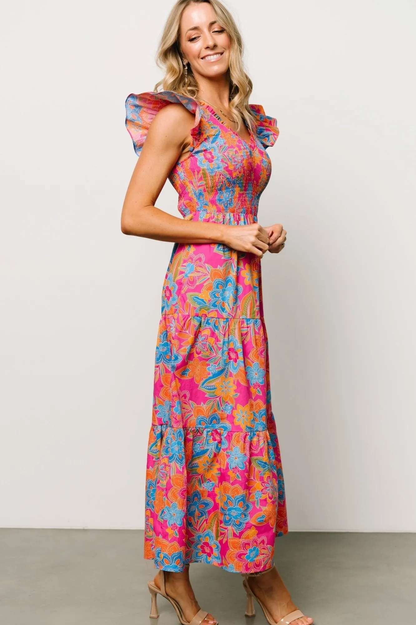 Baltic Born Ranchero Smocked Maxi Dress | Pink Multi