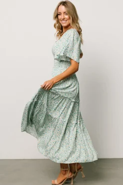 Baltic Born Regina Smocked Maxi Dress | Green Floral