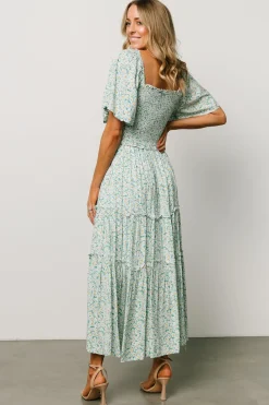 Baltic Born Regina Smocked Maxi Dress | Green Floral