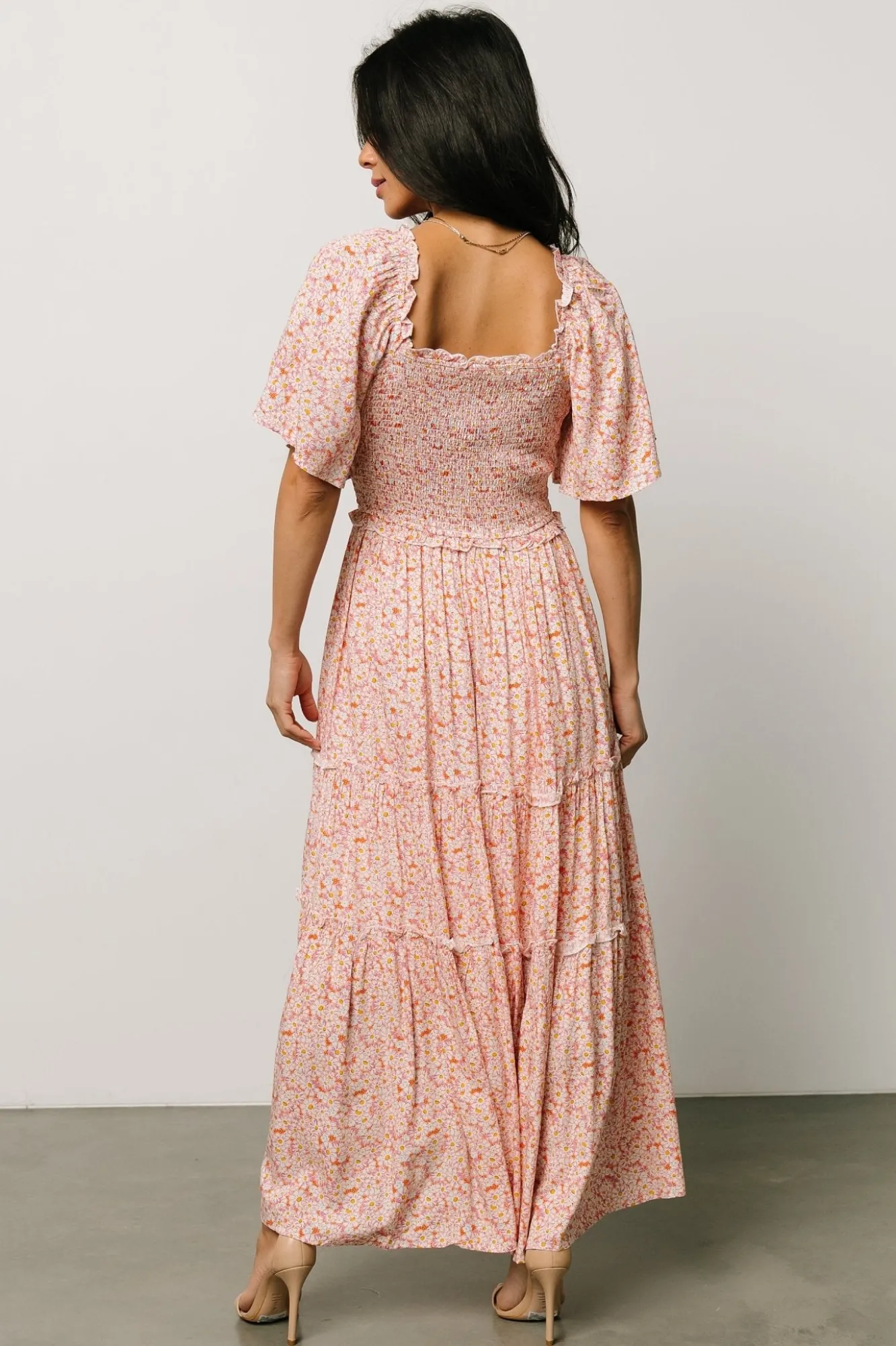 Baltic Born Regina Smocked Maxi Dress | Coral Floral