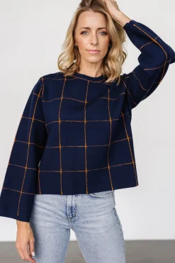 Baltic Born Remington Sweater | Navy + Orange