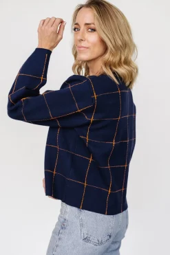 Baltic Born Remington Sweater | Navy + Orange