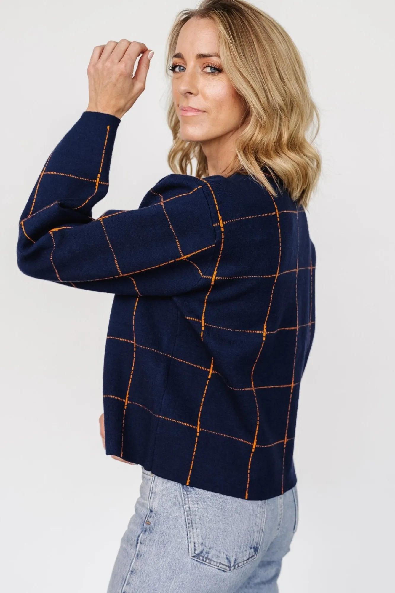 Baltic Born Remington Sweater | Navy + Orange