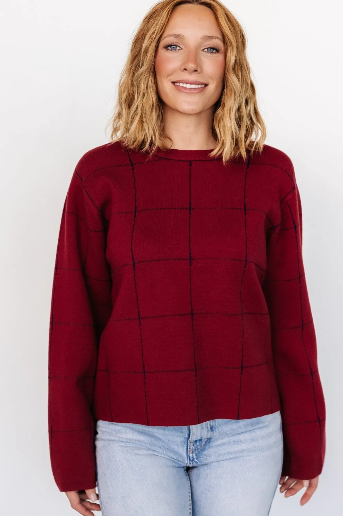 Baltic Born Remington Sweater | Red + Navy
