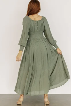Baltic Born Renata Dot Maxi Dress | Dusty Olive