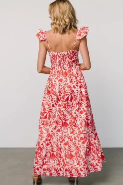 Baltic Born Renee Maxi Dress | White + Red