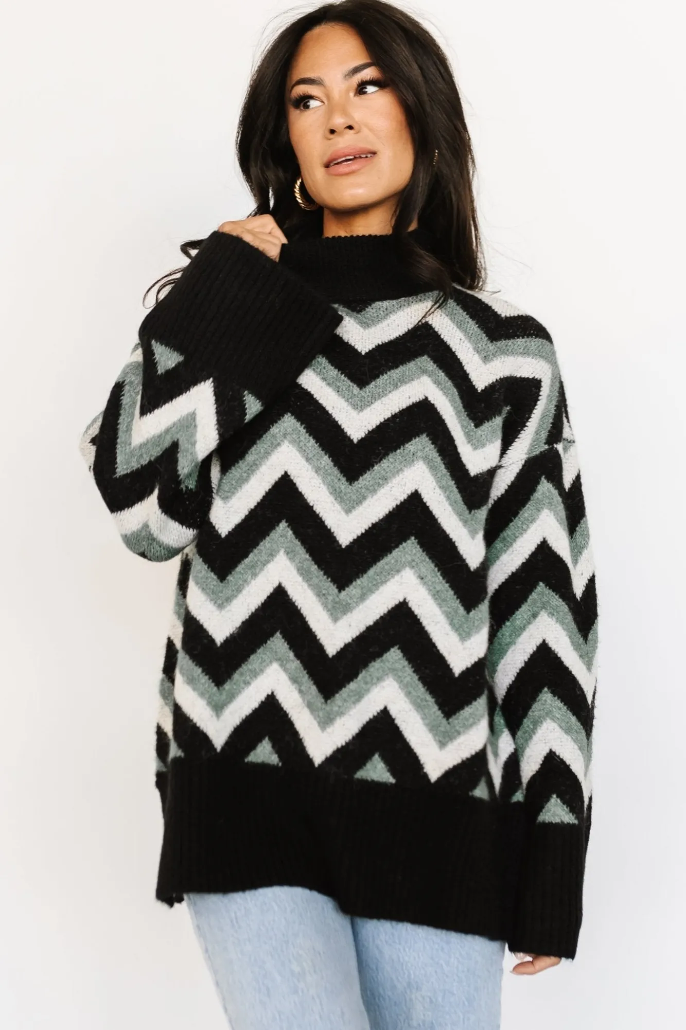 Baltic Born Ricks Sweater | Black + Green Multi