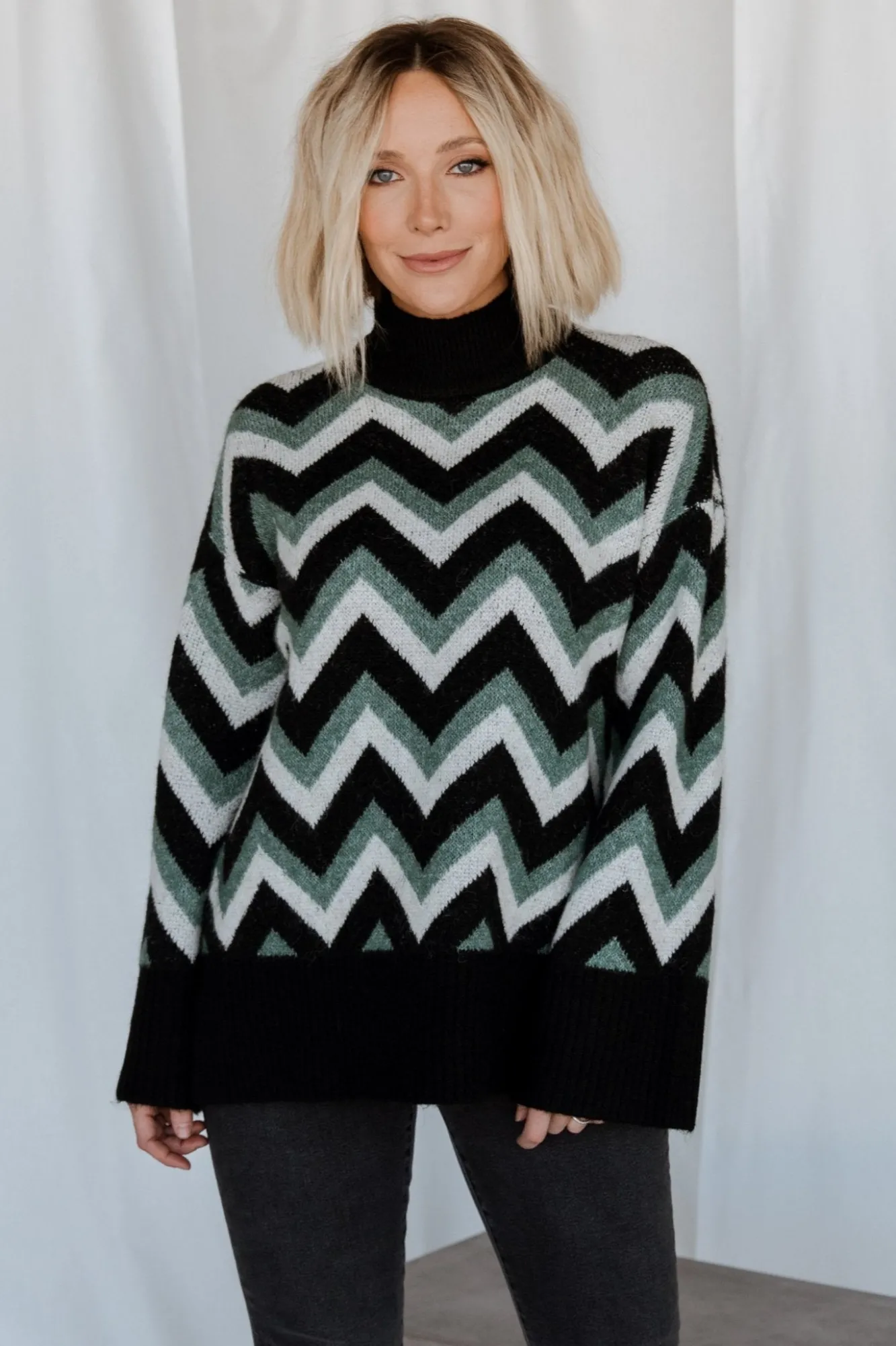 Baltic Born Ricks Sweater | Black + Green Multi