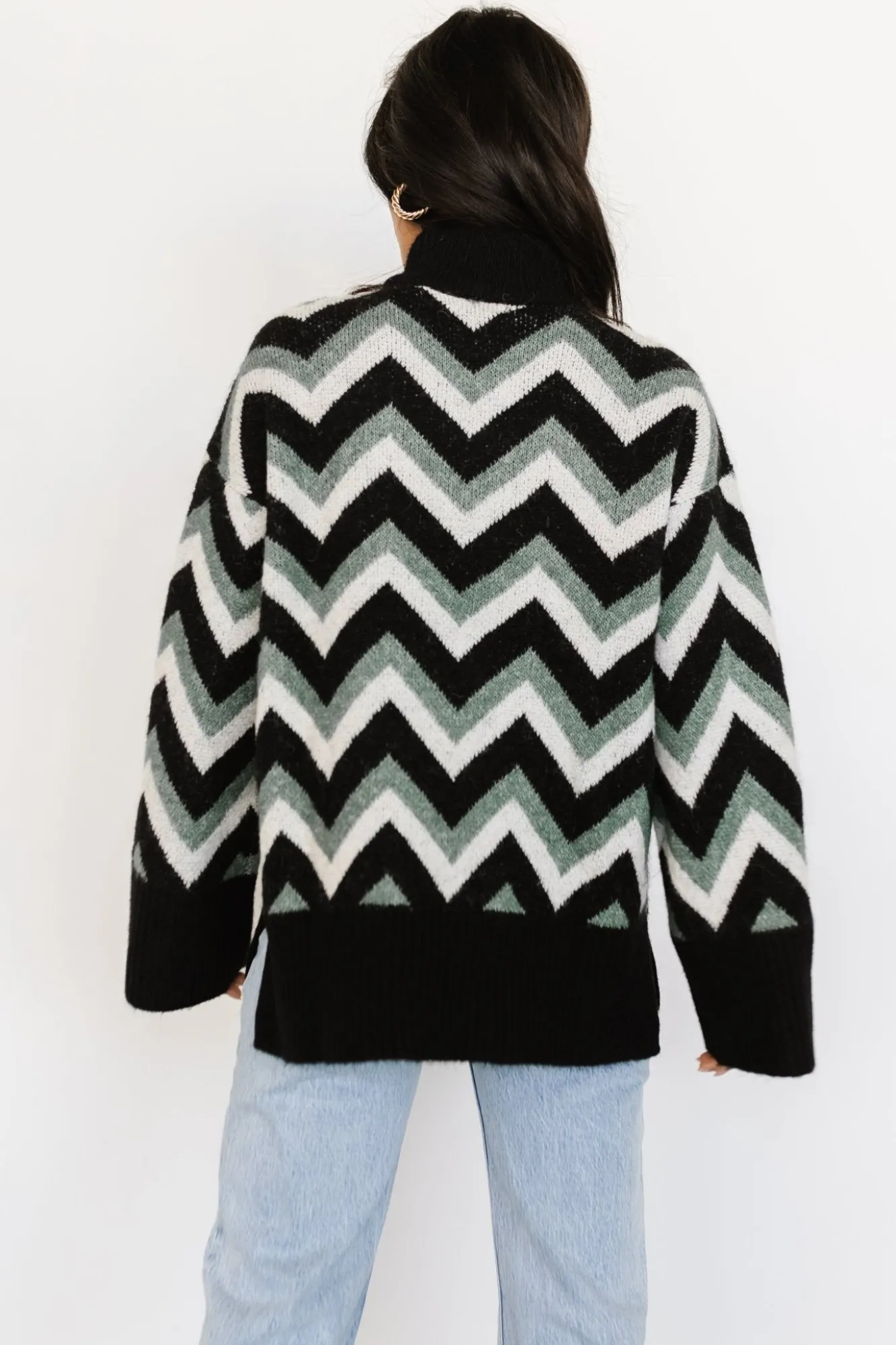 Baltic Born Ricks Sweater | Black + Green Multi