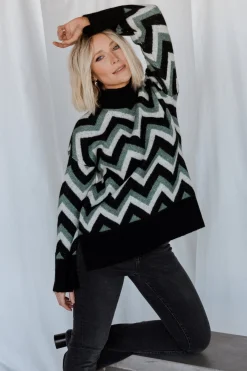 Baltic Born Ricks Sweater | Black + Green Multi