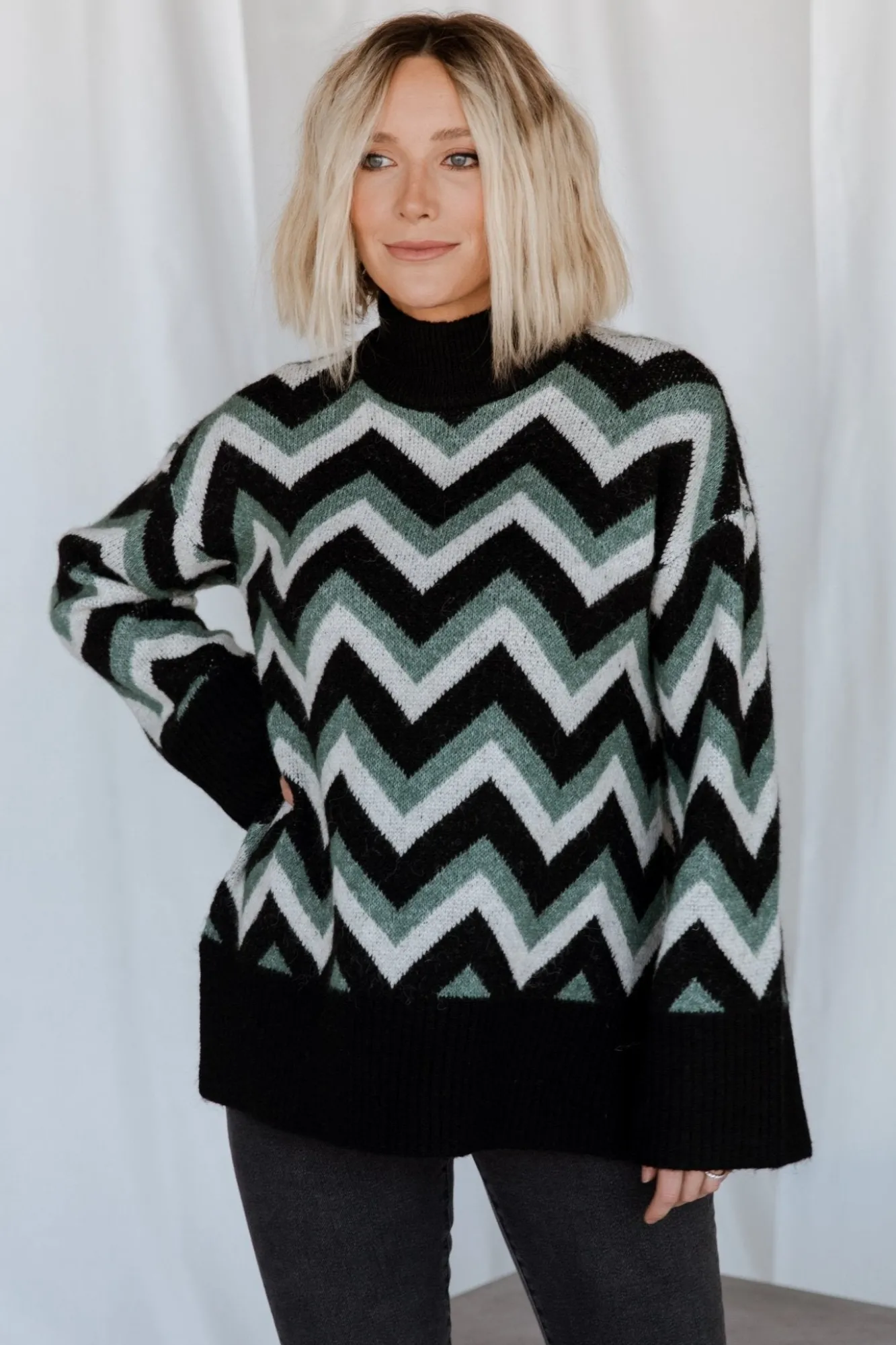 Baltic Born Ricks Sweater | Black + Green Multi