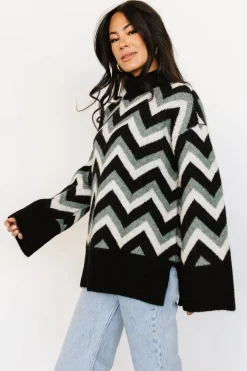 Baltic Born Ricks Sweater | Black + Green Multi