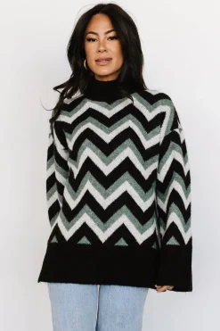 Baltic Born Ricks Sweater | Black + Green Multi