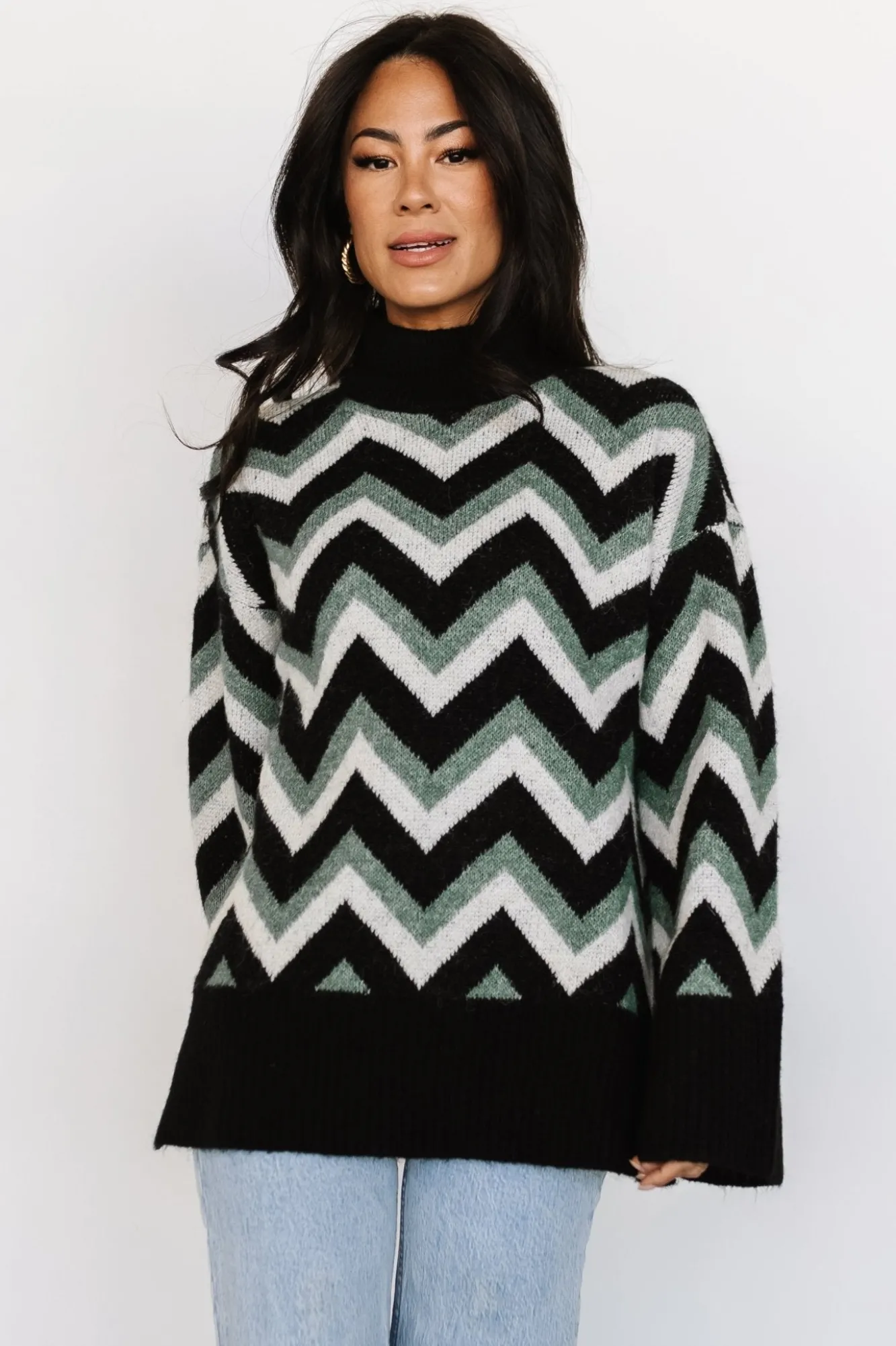 Baltic Born Ricks Sweater | Black + Green Multi