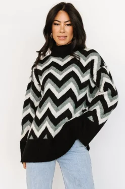 Baltic Born Ricks Sweater | Black + Green Multi