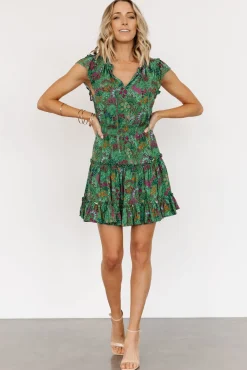 Baltic Born Rio Short Dress | Green Multi